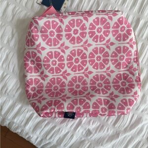 Roller Rabbit Pink Floral Cosmetic Bag